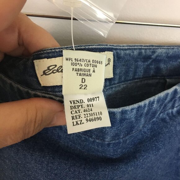 Vintage Eddie Bauer Heritage Denim Midi Skirt NWT 14P Classic Western Straight - Picture 5 of 10